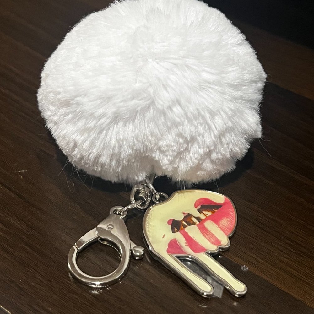 Kylie Lip Pom Pom Key Chain